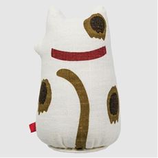 手染め麻人形 「招き猫 S」