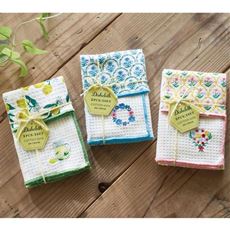 綿100%刺繍入りふきん(2枚組×3セット)