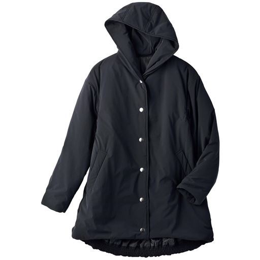 【レディース】 抗ウイルスステッチレスコート - セシール ■カラー：ブラック ■サイズ：M,L,LL,3L