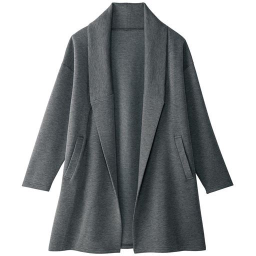【レディース】 カットソーライトガウンコート - セシール ■カラー：グレー ■サイズ：M,L,LL,3L