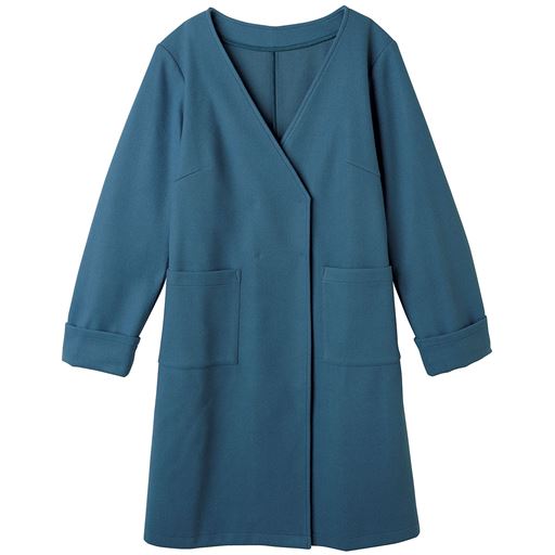 20%OFF【レディース大きいサイズ】 【ぽっちゃりさんサイズ】フェイクウールノーカラーコート - セシール 
