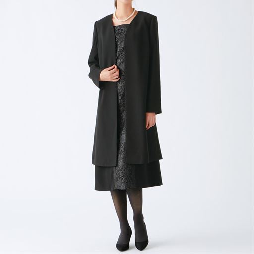 30%OFF【レディース大きいサイズ】 【ぽっちゃりさんサイズ】ブラックフォーマルアンサンブル(喪服・礼服) - セシール ■カラー：ブラック ■サイズ：15ABR,21ABR