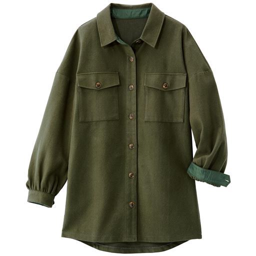 50%OFF【レディース大きいサイズ】 【ぽっちゃりさんサイズ】CPOシャツジャケット - セシール ■カラー：カーキ ■サイズ：L-LL,3L-4L