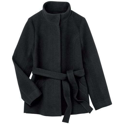 50%OFF【レディース】 ウールライク スタンドカラージャケット - セシール ■カラー：ブラック ■サイズ：L,3L