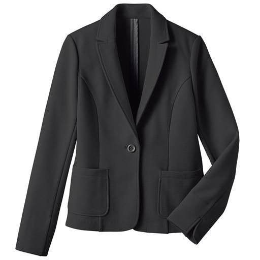 50%OFF【レディース】 リップルテーラードジャケット - セシール ■カラー：ブラック ■サイズ：M-ショート,S-ロング