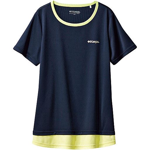 【レディース】 Kaepa 吸汗速乾 裾レイヤード半袖Tシャツ UVカット ケイパ ■カラー：ネイビー ■サイズ：S,L,M,LL,3L