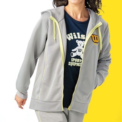 40%OFF【レディース】 裏起毛ジップアップパーカ(Wilson) ■カラー：シルバーグレー ■サイズ：M