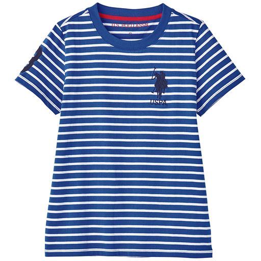 70%OFF【レディース】 ボーダーTシャツ(U. S.POLO ASSN) - セシール ■カラー：ブルー系(白×ブルー) ■サイズ：L