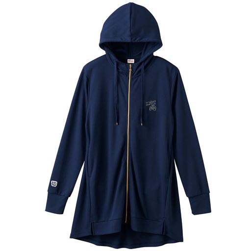 30%OFF【レディース大きいサイズ】 【ぽっちゃりさんサイズ】チュニック丈ジップアップパーカー(WILSON) ■カラー：ネイビー ■サイズ：L