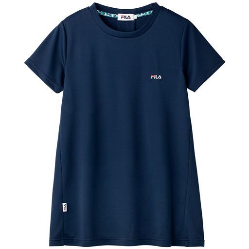 【レディース】 FILA ロングTシャツ(吸汗速乾・UVケア・スポーツ) - セシール ■カラー：ネイビー ■サイズ：M,L,LL,3L