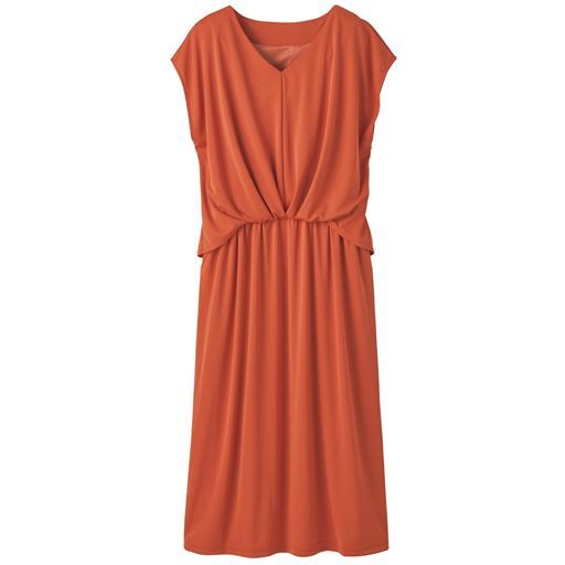 49%OFF【レディース】 カットソーワンピース - セシール ■カラー：ダークオレンジ ■サイズ：M,L,LL,3L,S