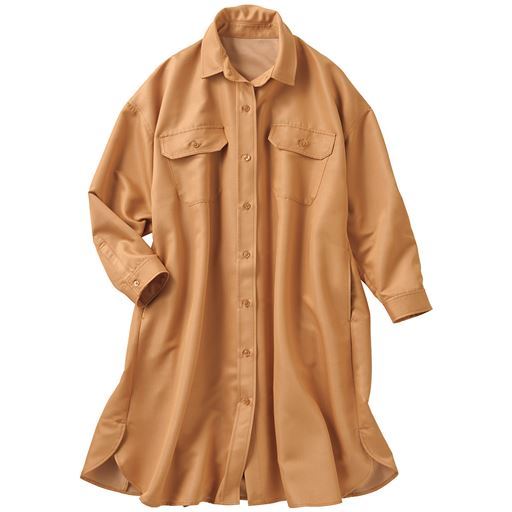 60%OFF【レディース】 ビッグシャツワンピ ■カラー：オークベージュ ■サイズ：M-L,LL-3L