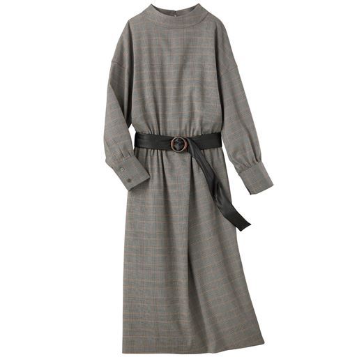 グレンチェック ストレッチワンピース セシール Cecile グレンチェック ストレッチワンピース セシール Cecile