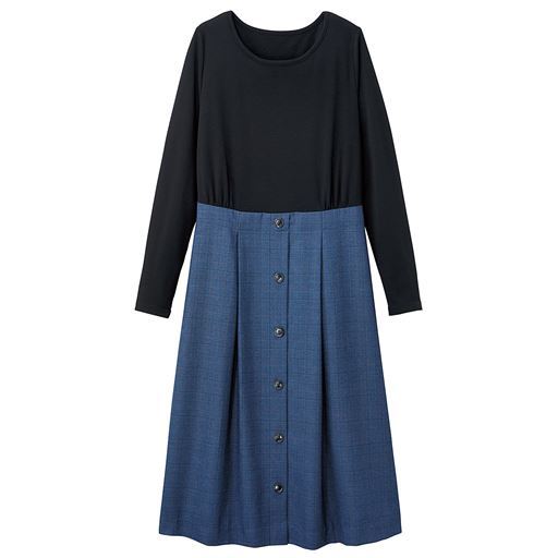 50%OFF【レディース大きいサイズ】 ドッキングワンピース - セシール ■カラー：ネイビー系 ■サイズ：LL,3L,4L,5L