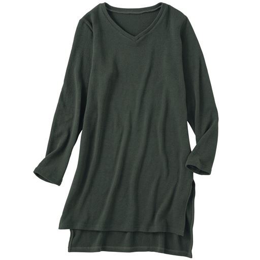 70%OFF【レディース】 サイドスリットチュニック - セシール ■カラー：カーキ ■サイズ：S