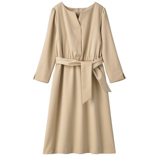 50%OFF【レディース】 キーネックワンピース - セシール ■カラー：ベージュ ■サイズ：L,3L