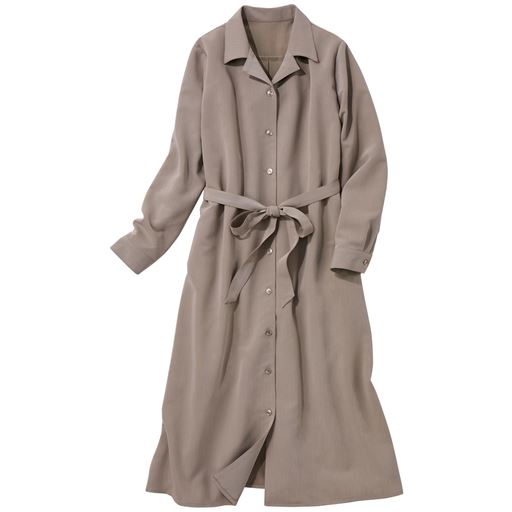 ぽっちゃりさんサイズ ベルト付きシャツワンピース セシール Cecile