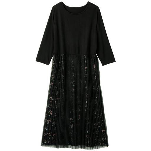 45%OFF【レディース大きいサイズ】 【ぽっちゃりさんサイズ】ドッキングワンピース ■カラー：ブラック ■サイズ：L,LL