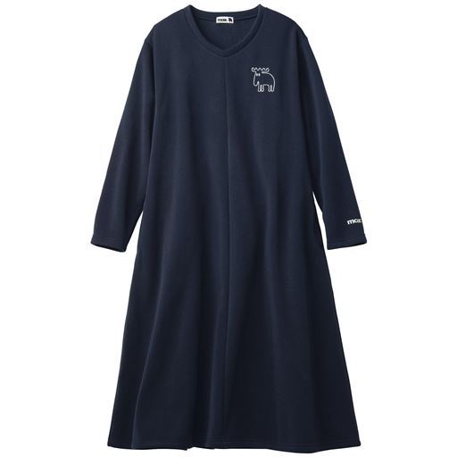 【レディース】 Vネックワンピース(moz)(裏起毛/洗濯機OK) - セシール ■カラー：ネイビー ■サイズ：L,LL,3L,M