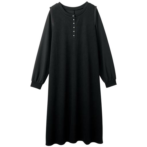 1210円OFF！＜セシール＞ 20%OFF【レディース大きいサイズ】 【ぽっちゃりさんサイズ】ダンボールニットワンピース - セシール ■カラー：ブラック ■サイズ：3L4LLL