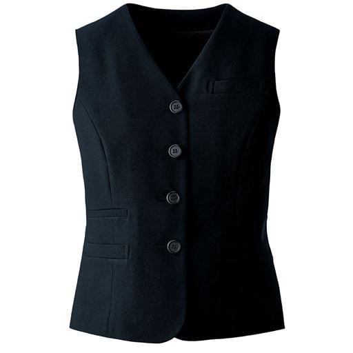 【レディース】 ベスト(温度調整機能裏地付き)(事務服・洗濯機OK)(防汚加工・撥水) ■カラー：ブラック ■サイズ：17ABR