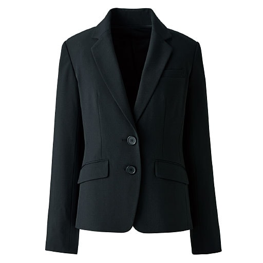 【レディース】 ストレッチテーラードジャケット(事務服・洗濯機OK) ■カラー：ブラック(レギュラー丈) ■サイズ：7AR,9AR,11AR,13AR,19ABR,21ABR
