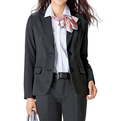 【レディース】 ウール混テーラードジャケット(2つボタン)(事務服・洗濯機OK) - セシール ■カラー：グレー ■サイズ：21ABR,7AR,9AR,11AR,13AR,15ABR,17ABR,19ABR