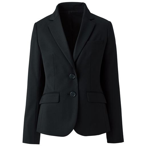 【レディース】 ウール混テーラードジャケット(2つボタン)(事務服・洗濯機OK) ■カラー：ブラック ■サイズ：21ABR,7AR,9AR,11AR,13AR,15ABR,17ABR,19ABR