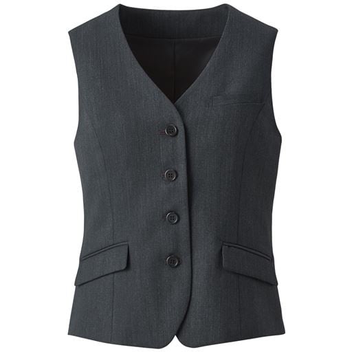 45%OFF【レディース】 ウール混ベスト(4つボタン)(事務服・洗濯機OK) - セシール ■カラー：グレー ■サイズ：21ABR,7AR,9AR,11AR,13AR,15ABR,17ABR,19ABR