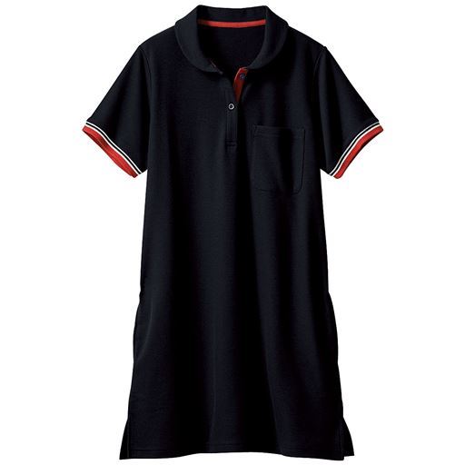 50%OFF【レディース】 チュニックポロシャツ(吸汗速乾・抗菌防臭) ■カラー：ブラック ■サイズ：S