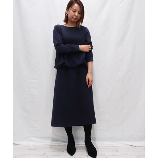 50%OFF【レディース】 裏起毛セットアップ(プルオーバー&スカート) ■カラー：ネイビー ■サイズ：M,L