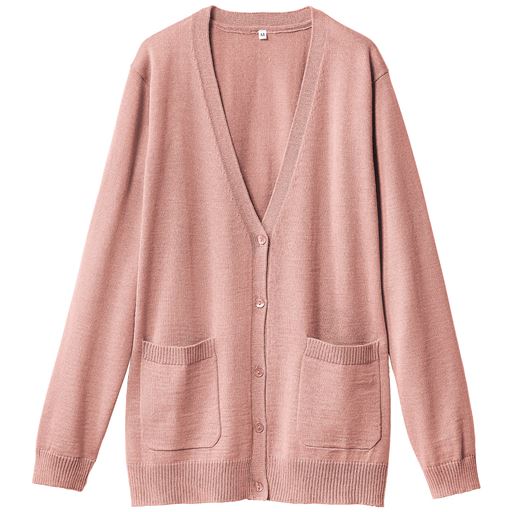 【レディース】 オフィス用カーディガン(事務服・洗濯機OK) ■カラー：ピンクB(深Vネック) ■サイズ：S,M,L,LL,3L
