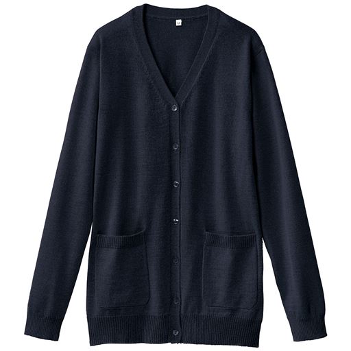 【レディース】 オフィス用カーディガン(事務服・洗濯機OK) ■カラー：ネイビーA(浅Vネック) ■サイズ：LL