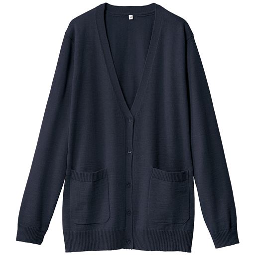 【レディース】 オフィス用カーディガン(事務服・洗濯機OK) ■カラー：ネイビーB(深Vネック) ■サイズ：L,3L