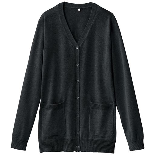 【レディース】 オフィス用カーディガン(事務服・洗濯機OK) ■カラー：ブラックA(浅Vネック) ■サイズ：LL