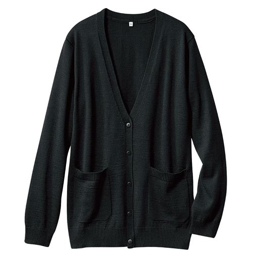 【レディース】 オフィス用カーディガン(事務服・洗濯機OK) ■カラー：ブラックB(深Vネック) ■サイズ：L,LL