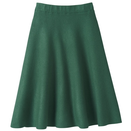 49%OFF【レディース大きいサイズ】 フレアニットスカート ■カラー：グリーン ■サイズ：3L,5L,6L