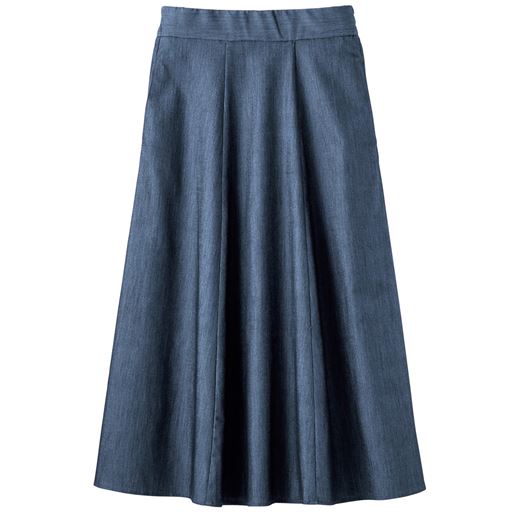 49%OFF【レディース】 シャンブレーロングスカート - セシール ■カラー：ブルー ■サイズ：S