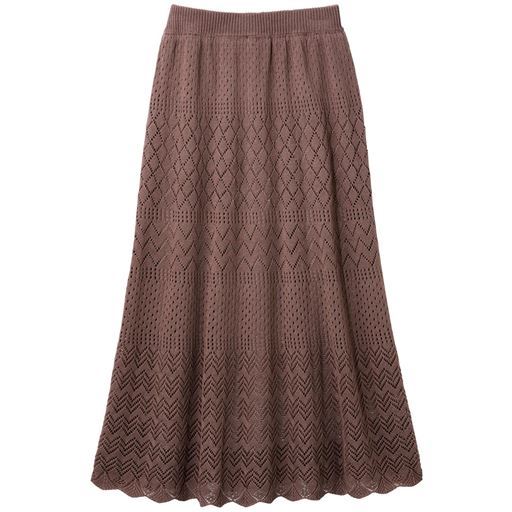 ぽっちゃりさんサイズ 透かし編みニットスカート セシール Cecile