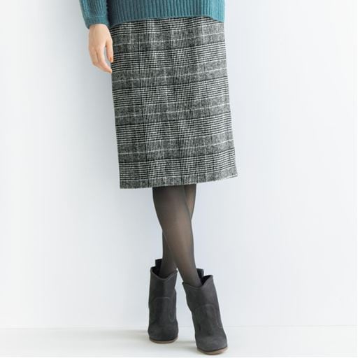  70%OFF【レディース】お腹あったかタイトスカート - セシール ■カラー：チェック ■サイズ：S(総丈75)LL(総丈65)