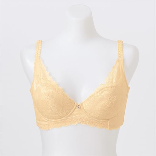 50%OFF【レディース】 ブラジャー(ソフトワイヤー入り・深め3/4カップ) - セシール ■カラー：パールベージュ ■サイズ：C85, D75, E65, E70, E80
