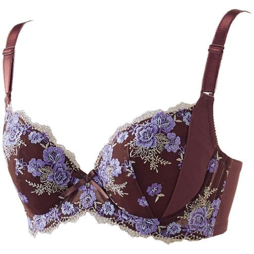 【レディース大きいサイズ】 フルカップブラジャー(トリンプ)(ワイヤー入り) - セシール ■カラー：ブラウン ■サイズ：C100, D85, D90, D95, D100, E85, E90, E95, E100, F85, F90, F95, F100, C85, C90, C95