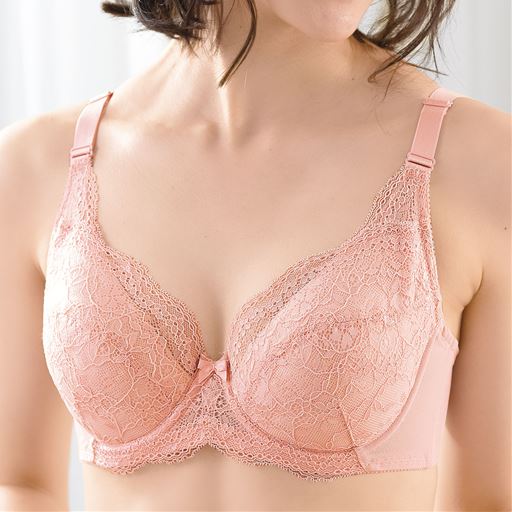 【レディース大きいサイズ】 フルカップブラジャー(ワイヤー入り) ■カラー：ブロッサムピンク ■サイズ：F90, F95, F100, C85, C90, C95, C100, D85, D90, D95, D100, E85, E90, E95, E100, F85