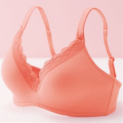 【レディース】 ラクして丸胸 立体ノンワイヤー3Dブラ&reg;(スタンダードタイプ)(ノンワイヤー・3/4モールドカップ)(サードウェーブブラ) ■カラー：アプリコット ■サイズ：B70, A70, A75, A80, B75, B80, C70, C75, C80, D70, D75, D80
