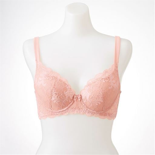 10%OFF【レディース】 背中すっきり快適フィットブラ(スーパーストレッチカップブラ)(ソフトワイヤー入り・3/4モールドカップ) ■カラー：コーラルピンク ■サイズ：A70, A75, B70, B75, B85, C70, C75, C80, D85, C85, D70, D75, D80