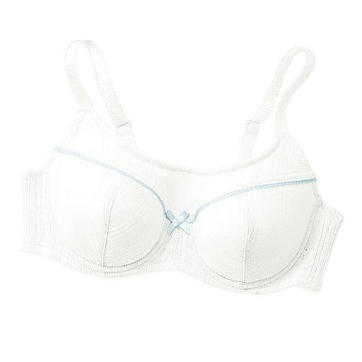 【ティーンズ】 フルカップブラジャー(ソフトワイヤー入り)(-E90大きいサイズ) - セシール ■カラー：ホワイト ■サイズ：B75, B80, B85, B90, C75, C80, C85, C90, D75, D80, D90, E75, E80