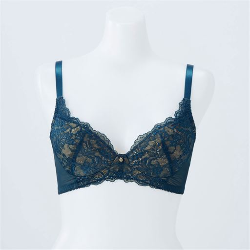 59%OFF【レディース】 バストすっきり広がらないノンワイヤーブラ(深め3/4カップ)(サードウェーブブラ)(カップ裏綿混) ■カラー：パールベージュ ■サイズ：B85, D80