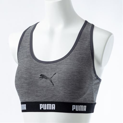 10%OFF【レディース】 ハーフトップ(PUMA)(ノンワイヤー) - セシール ■カラー：グレー ■サイズ：M,L