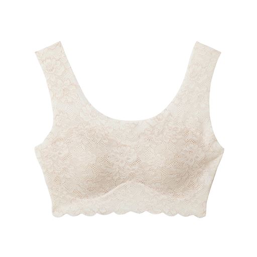 10%OFF【レディース】 【ネット限定】Tuche 総レース ハーフトップ(グンゼ)(ノンワイヤー・ソフトブラ) ■カラー:B(マルシェホワイト) ■サイズ:M,L,LL