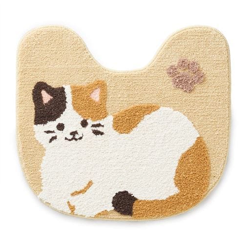 ＜セシール＞ トイレマット みけねこ - セシール ■カラー：A(みけねこ) ■サイズ：Mマット(横60×縦55cm)画像